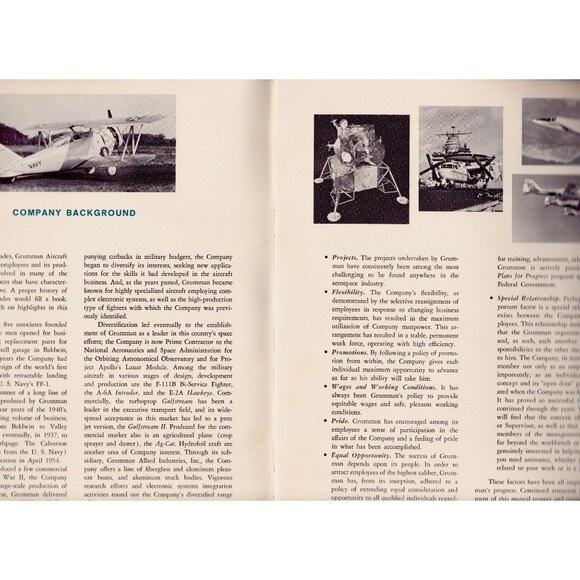 Grumman Aerospace Employee Booklet 1966 Astronaut Cover, Rare NASA Era 20 pgs. - Picture 3 of 10